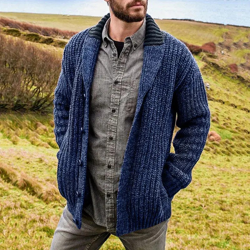 Men's Cotton Cable-Knit Button Cardigan image 3