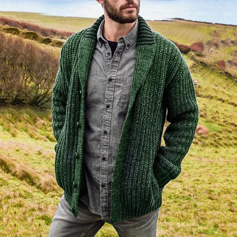 Men's Cotton Cable-Knit Button Cardigan image 5