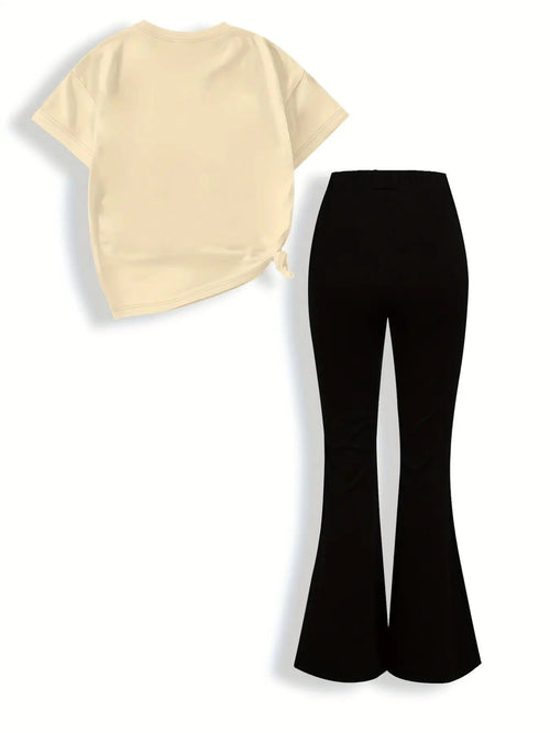 Girls' Polyester Top and Trousers Set image 2