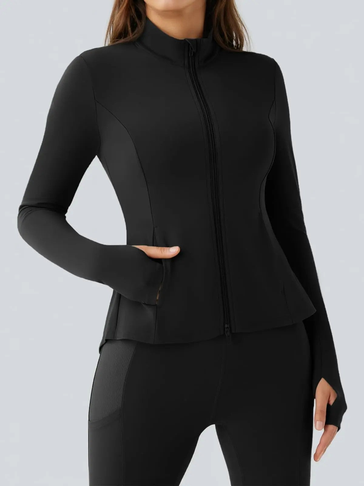 Women's Synthetic Woven Zip Jacket image 3
