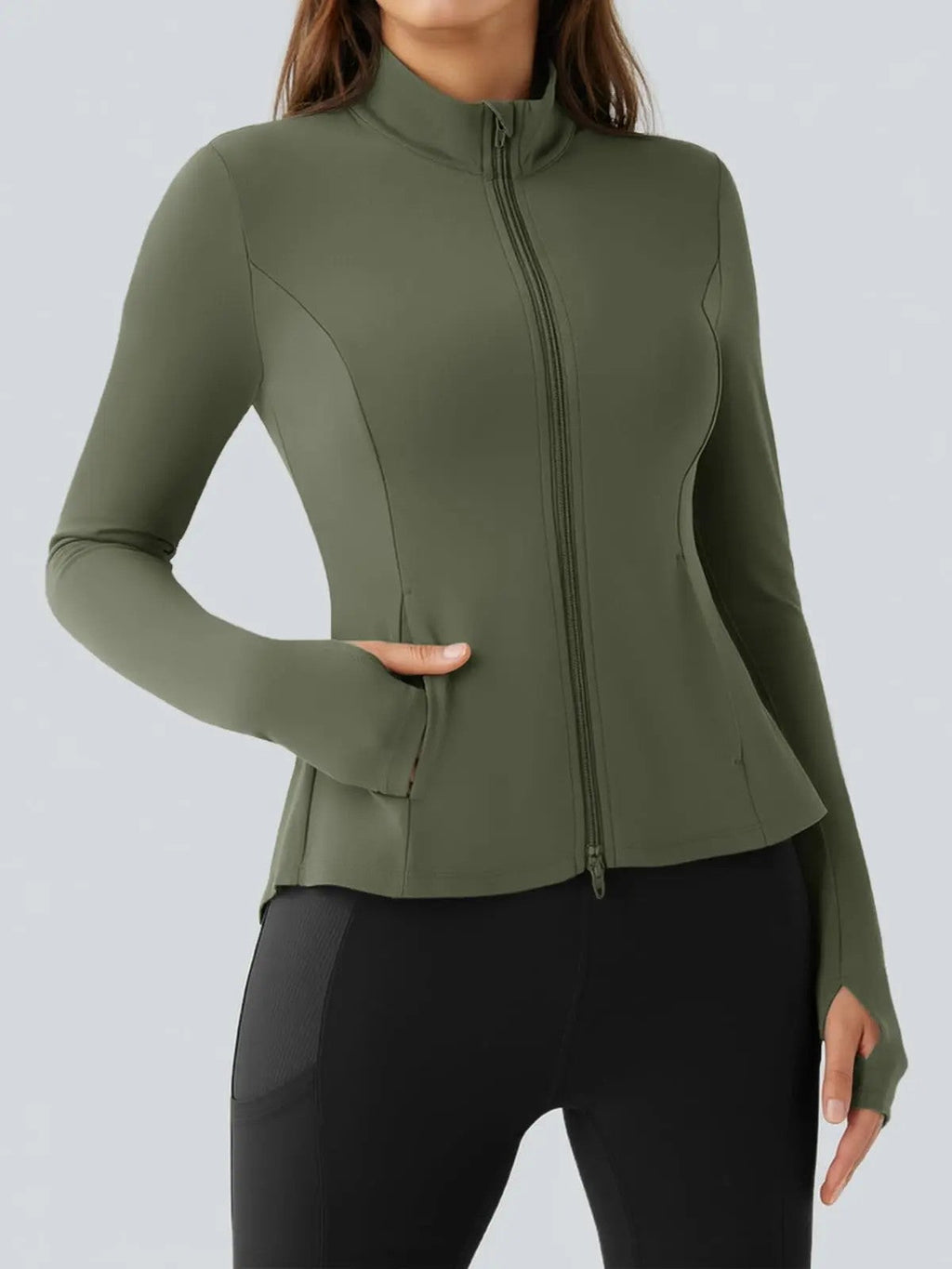 Women's Synthetic Woven Zip Jacket image 4