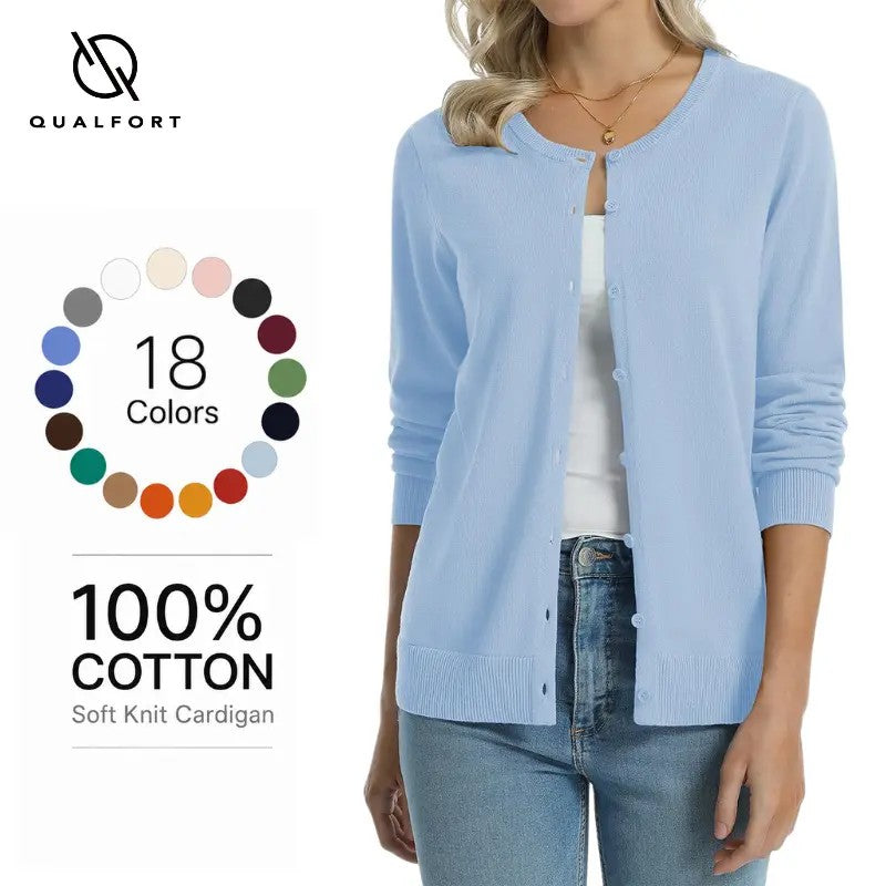 Women's Cotton-Blend Knit Cardigan image 1