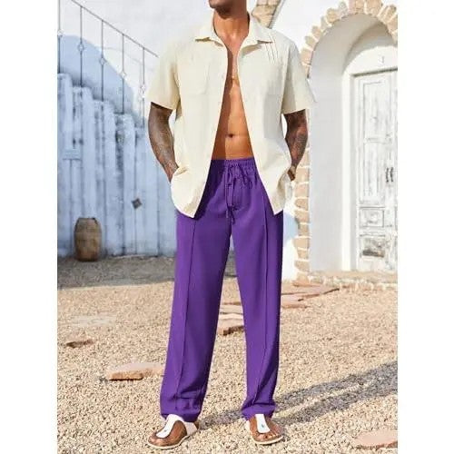 Men's Cotton-Blend Classic Woven Trousers image 4