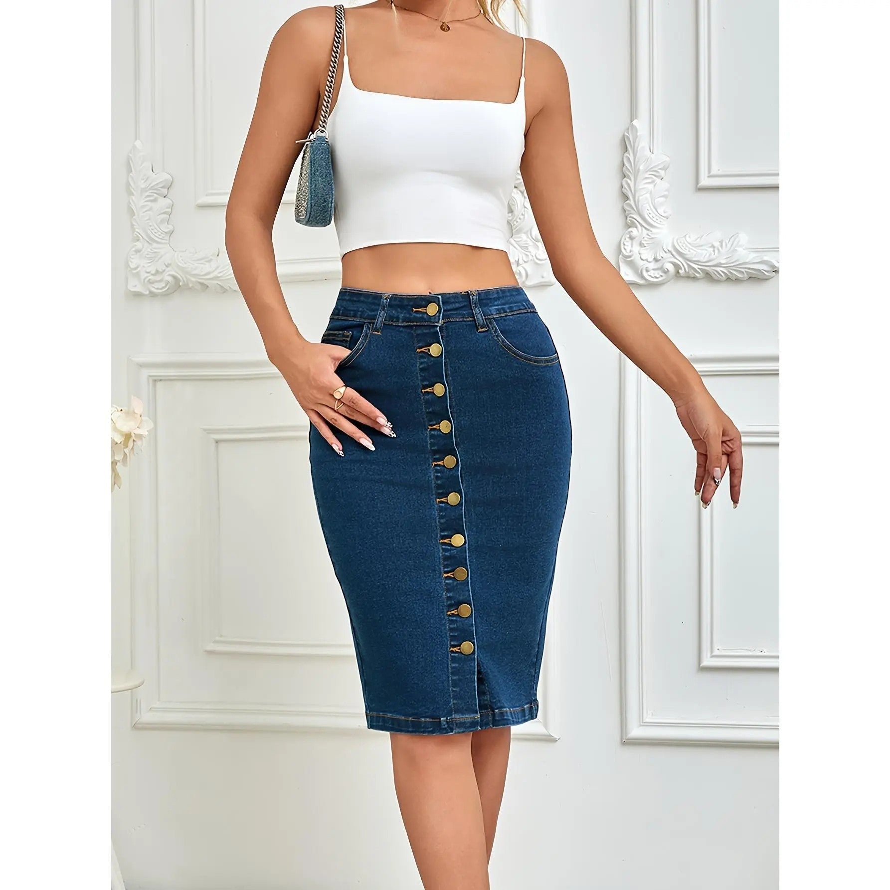 Women's Stretch Cotton Woven Skirt image 5