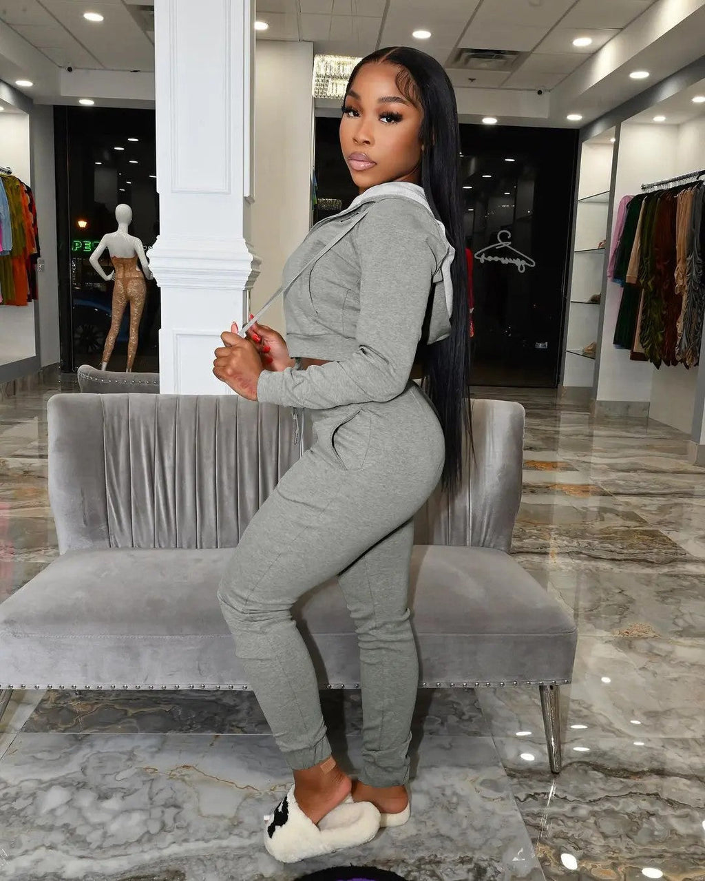 Women's Stretch Synthetic Woven Two-Piece Set image 2
