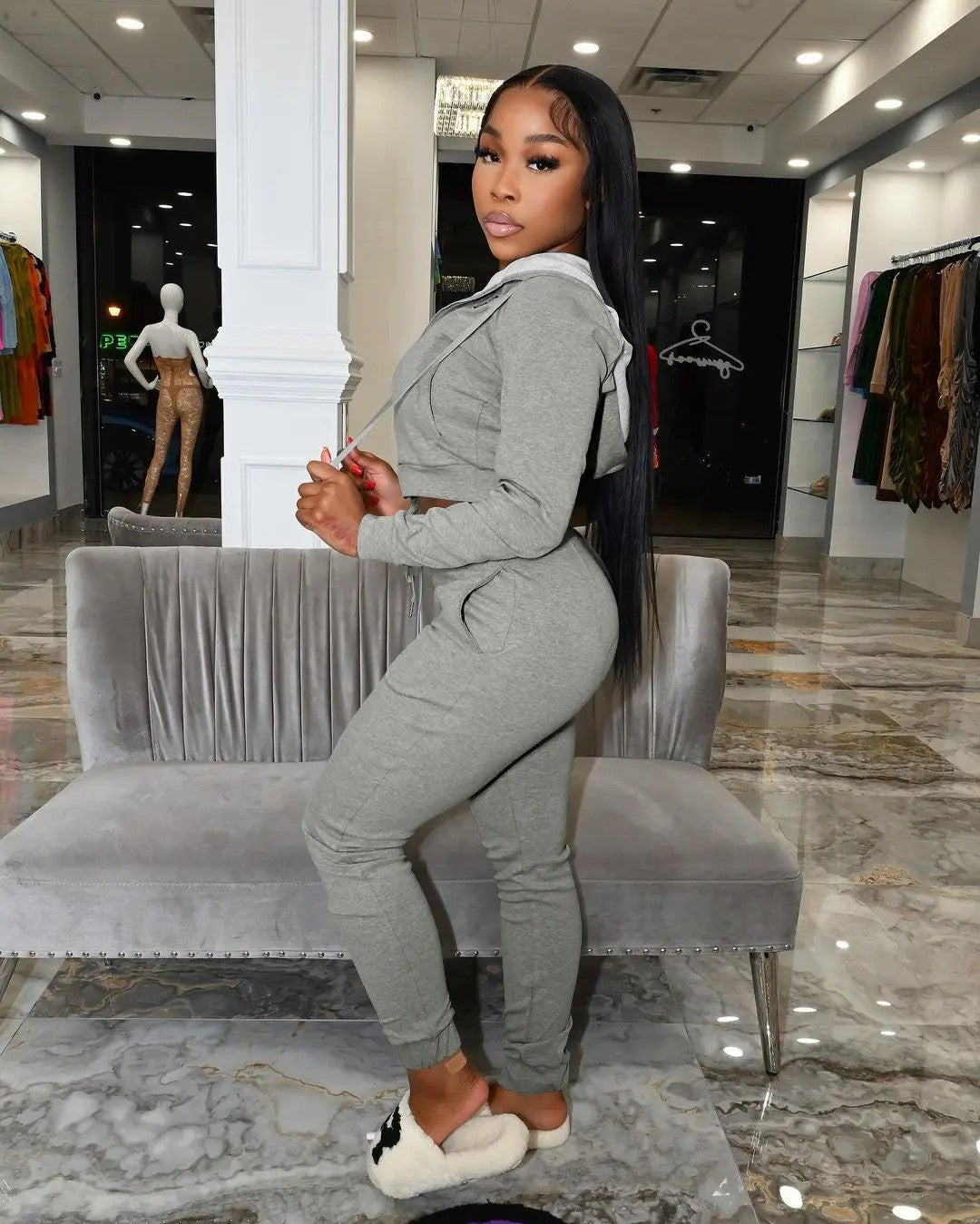 Women's Stretch Synthetic Woven Two-Piece Set image 2
