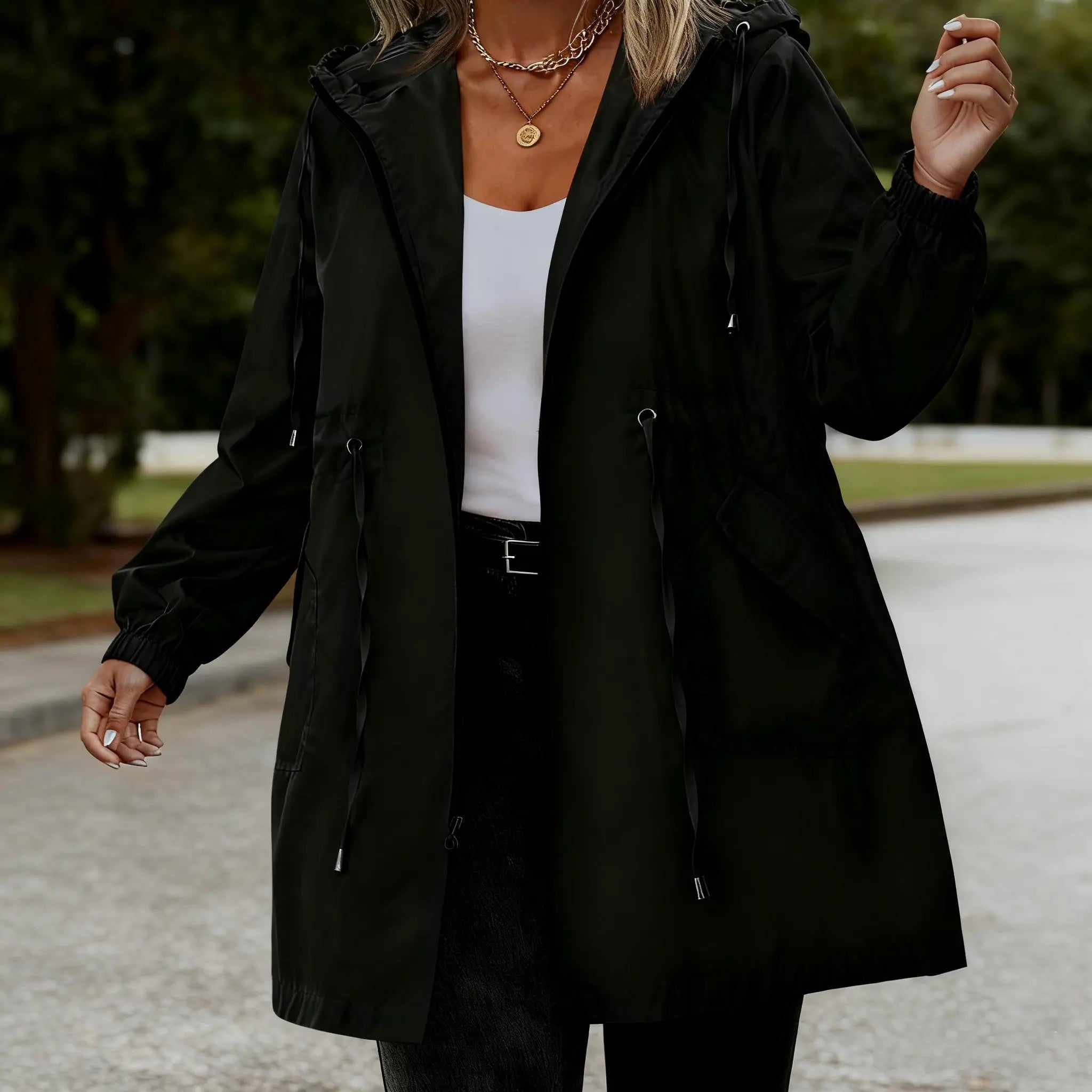 Women's Lightweight Synthetic Woven Coat image 4