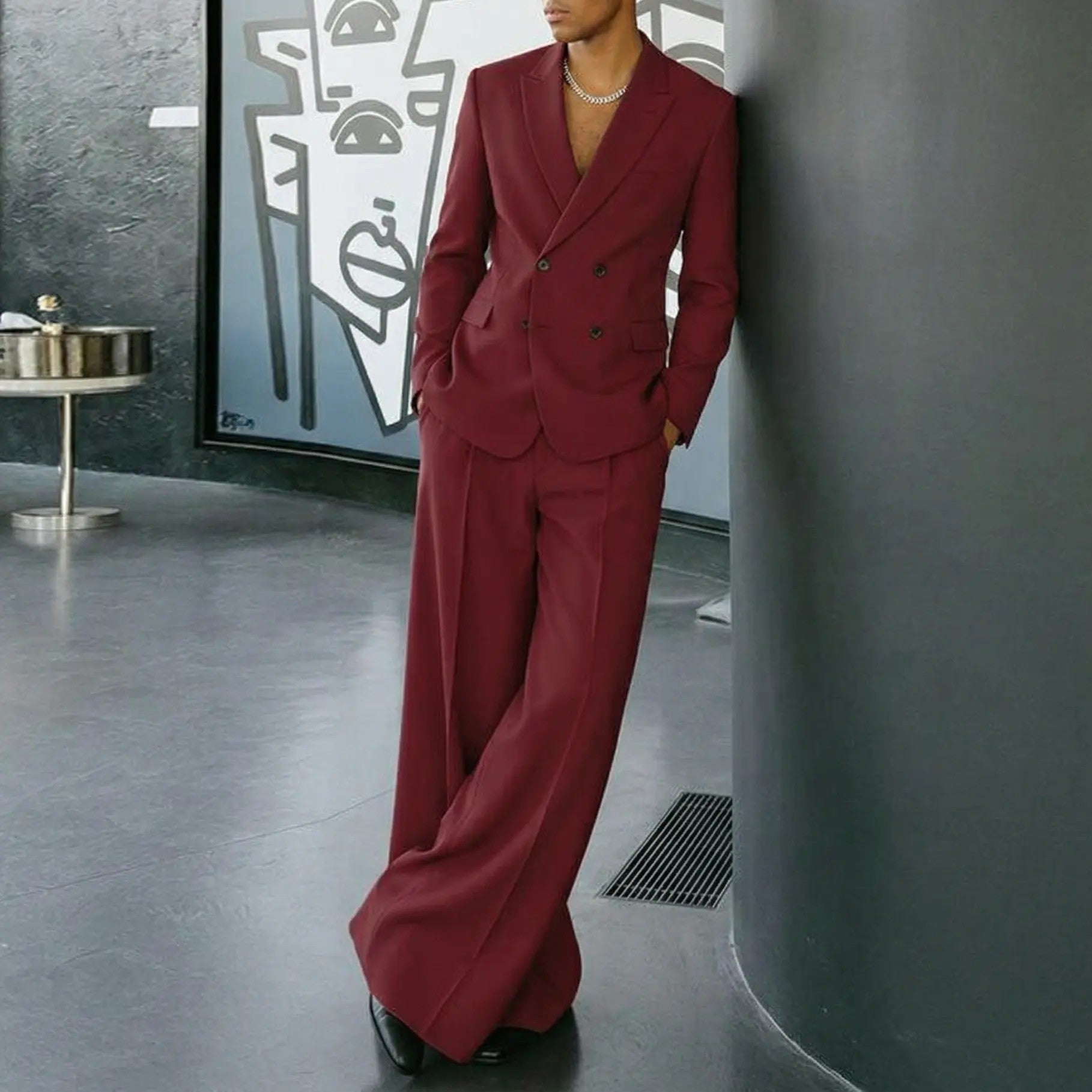 Men's Synthetic Woven Suit Set image 3
