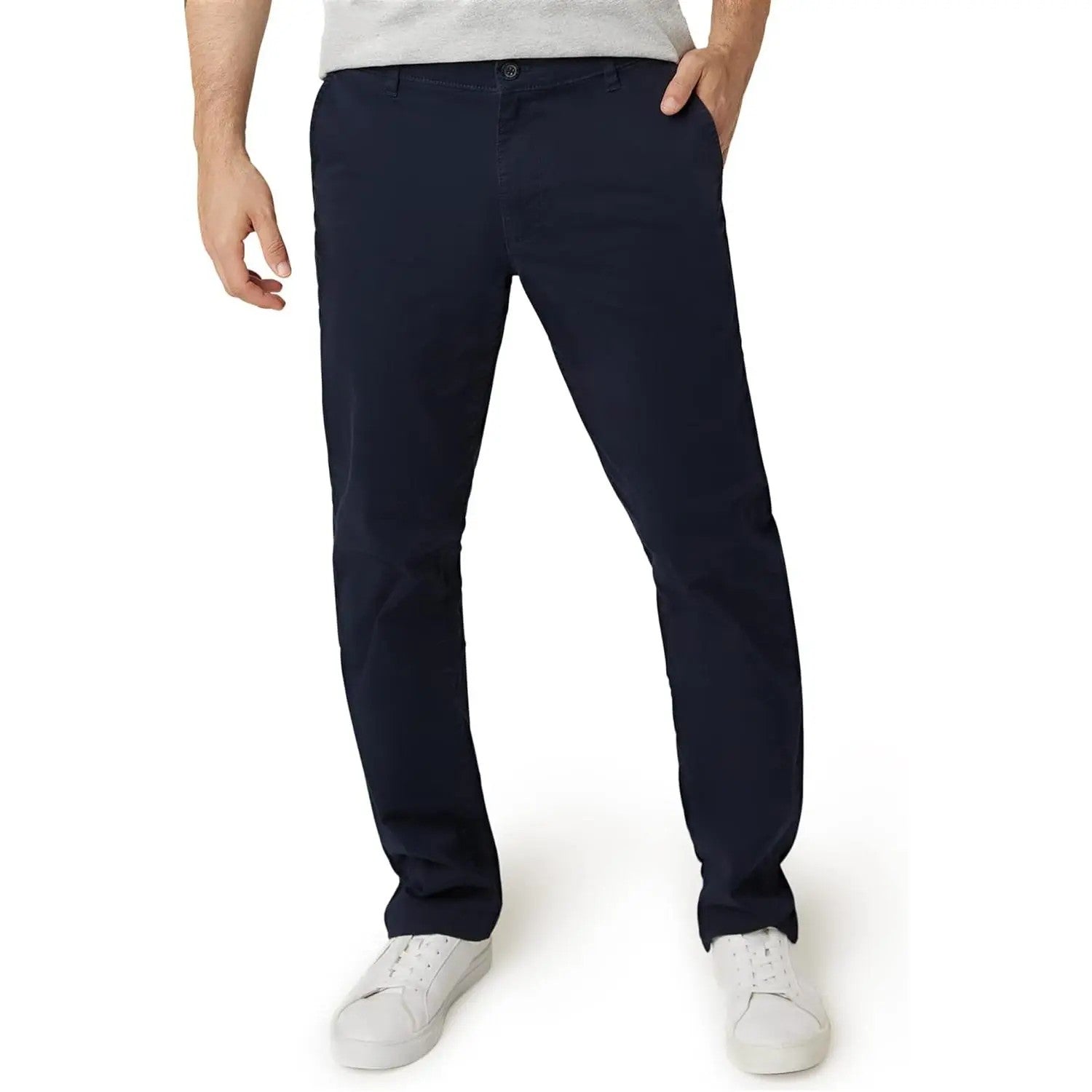 Men's Cotton-Blend Straight Woven Trousers image 1