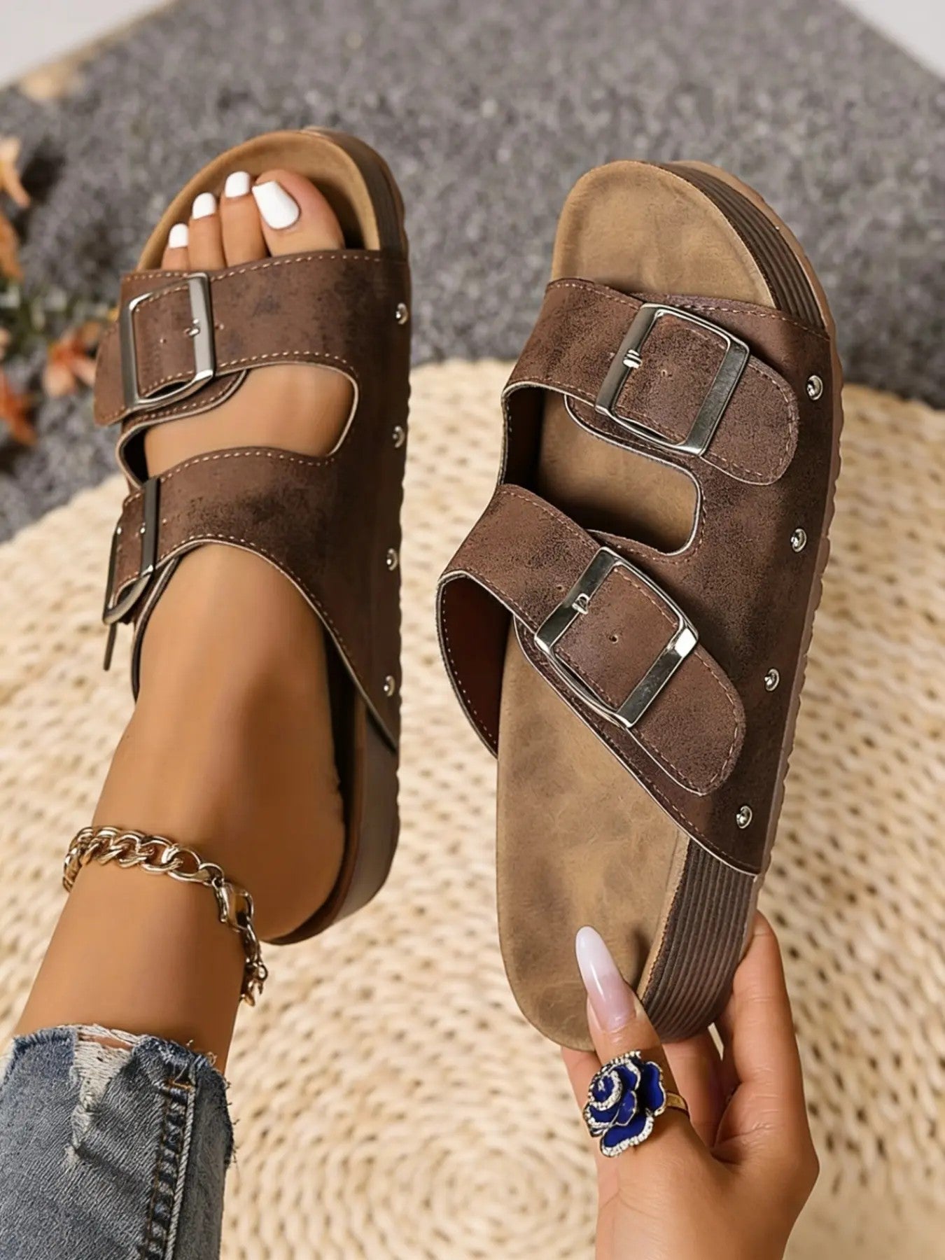 Women's PU Rubber-Sole Slippers image 5