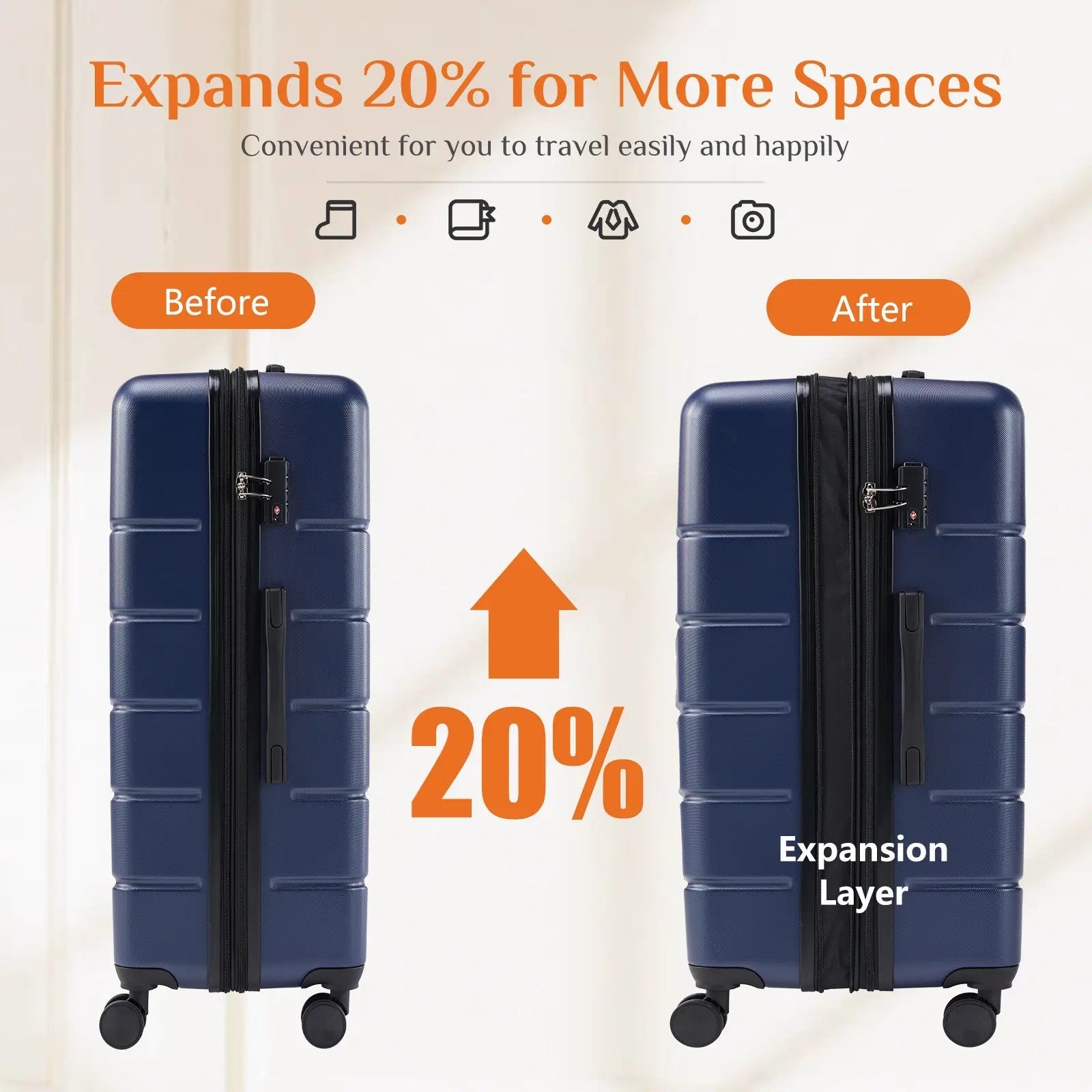 ABS-PC Hard Shell Travel Luggage image 3