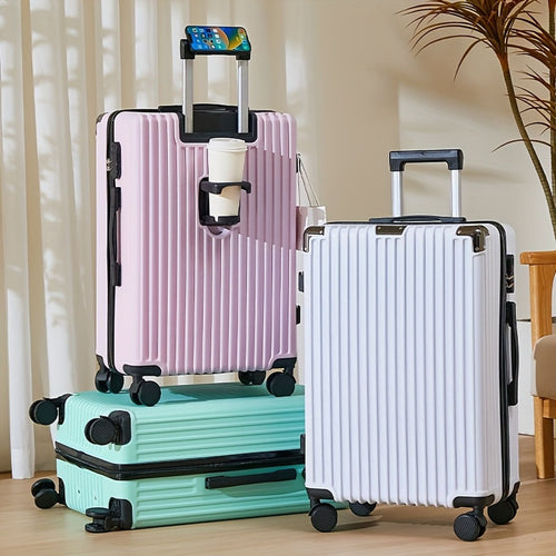 20 inch suitcase phone holder cup holder lightweight luggage image 2
